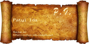 Patyi Ida névjegykártya