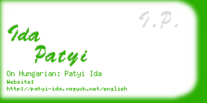 ida patyi business card